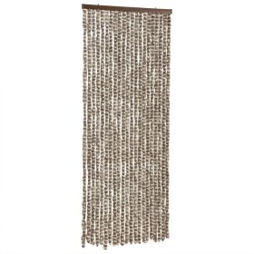 vidaXL Fliegenvorhang Taupe und Weiß 100x230 cm Chenille