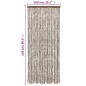 vidaXL Fliegenvorhang Taupe und Weiß 100x230 cm Chenille vidaXL Fliegenvorhang Taupe und Weiß 100x230 cm Chenille