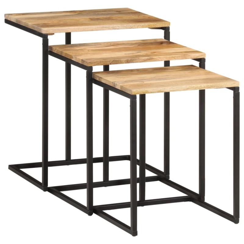 vidaXL Satztische 3 Stk. Massivholz Akazie vidaXL Satztische 3 Stk. Massivholz Akazie
