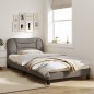 vidaXL Bettgestell mit Kopfteil Taupe 100x200 cm Stoff vidaXL Bettgestell mit Kopfteil Taupe 100x200 cm Stoff