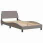 vidaXL Bettgestell mit Kopfteil Taupe 100x200 cm Stoff vidaXL Bettgestell mit Kopfteil Taupe 100x200 cm Stoff