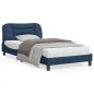 vidaXL Bettgestell mit Kopfteil Blau 100x200 cm Stoff vidaXL Bettgestell mit Kopfteil Blau 100x200 cm Stoff