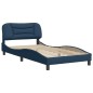 vidaXL Bettgestell mit Kopfteil Blau 100x200 cm Stoff vidaXL Bettgestell mit Kopfteil Blau 100x200 cm Stoff