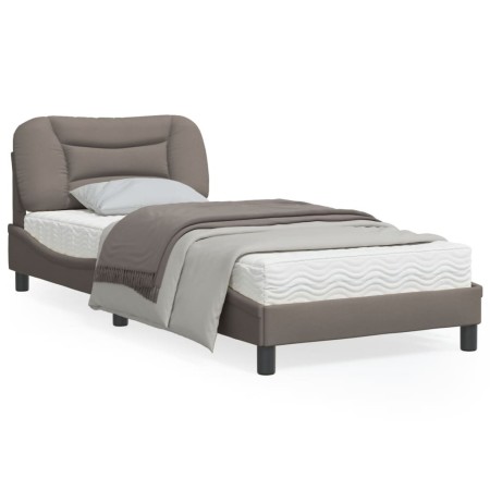 vidaXL Bettgestell mit Kopfteil Taupe 90x190 cm Stoff