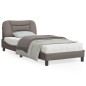 vidaXL Bettgestell mit Kopfteil Taupe 90x190 cm Stoff vidaXL Bettgestell mit Kopfteil Taupe 90x190 cm Stoff