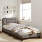 vidaXL Bettgestell mit Kopfteil Taupe 90x190 cm Stoff vidaXL Bettgestell mit Kopfteil Taupe 90x190 cm Stoff