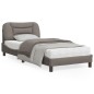 vidaXL Bettgestell mit Kopfteil Taupe 90x200 cm Stoff vidaXL Bettgestell mit Kopfteil Taupe 90x200 cm Stoff