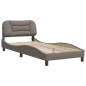 vidaXL Bettgestell mit Kopfteil Taupe 90x200 cm Stoff vidaXL Bettgestell mit Kopfteil Taupe 90x200 cm Stoff