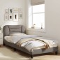vidaXL Bettgestell mit Kopfteil Taupe 90x200 cm Stoff vidaXL Bettgestell mit Kopfteil Taupe 90x200 cm Stoff