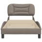 vidaXL Bettgestell mit Kopfteil Taupe 90x200 cm Stoff vidaXL Bettgestell mit Kopfteil Taupe 90x200 cm Stoff