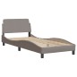 vidaXL Bettgestell mit Kopfteil Taupe 90x200 cm Stoff vidaXL Bettgestell mit Kopfteil Taupe 90x200 cm Stoff