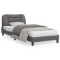 vidaXL Bettgestell mit Kopfteil Grau 80x200 cm Kunstleder vidaXL Bettgestell mit Kopfteil Grau 80x200 cm Kunstleder