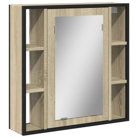 vidaXL Bad-Spiegelschrank Sonoma-Eiche 60x16x60 cm Holzwerkstoff