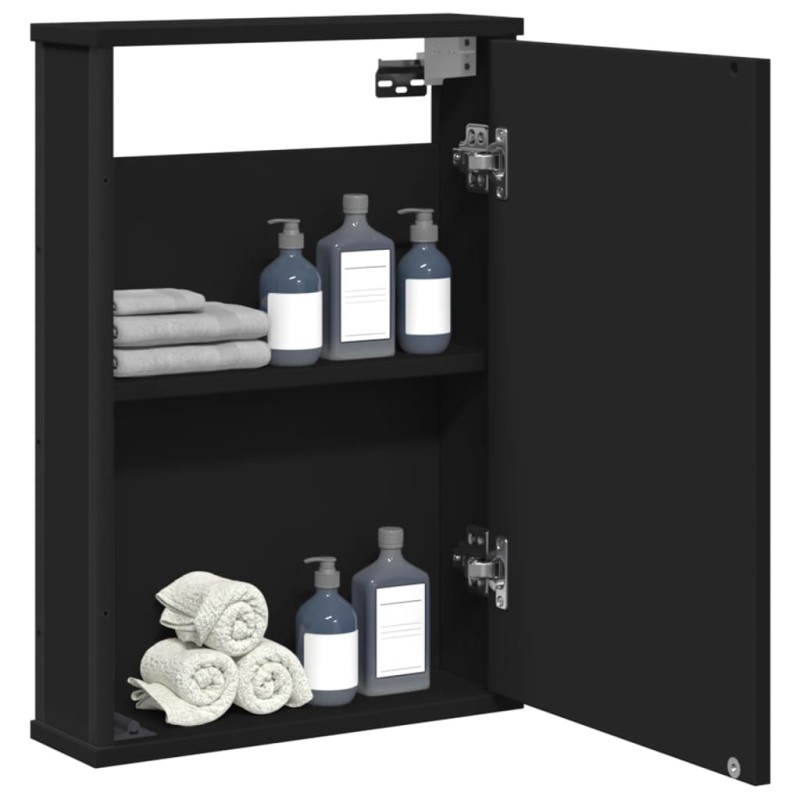 vidaXL Bad-Spiegelschrank Schwarz 42x12x60 cm Holzwerkstoff vidaXL Bad-Spiegelschrank Schwarz 42x12x60 cm Holzwerkstoff
