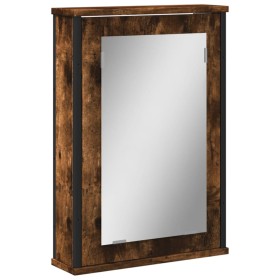 vidaXL Bad-Spiegelschrank Räuchereiche 42x12x60 cm Holzwerkstoff