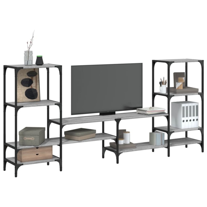 vidaXL TV-Schrank Grau Sonoma 206,5x28,5x95 cm Holzwerkstoff vidaXL TV-Schrank Grau Sonoma 206,5x28,5x95 cm Holzwerkstoff