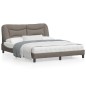 vidaXL Bettgestell mit Kopfteil Taupe 160x200 cm Stoff vidaXL Bettgestell mit Kopfteil Taupe 160x200 cm Stoff