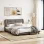 vidaXL Bettgestell mit Kopfteil Taupe 160x200 cm Stoff vidaXL Bettgestell mit Kopfteil Taupe 160x200 cm Stoff