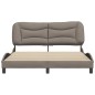 vidaXL Bettgestell mit Kopfteil Taupe 160x200 cm Stoff vidaXL Bettgestell mit Kopfteil Taupe 160x200 cm Stoff