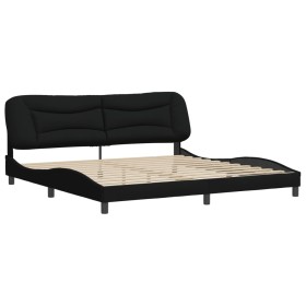 vidaXL Bettgestell mit Kopfteil Schwarz 200x200 cm Stoff