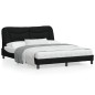 vidaXL Bettgestell mit Kopfteil Schwarz 160x200 cm Stoff vidaXL Bettgestell mit Kopfteil Schwarz 160x200 cm Stoff