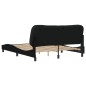 vidaXL Bettgestell mit Kopfteil Schwarz 160x200 cm Stoff vidaXL Bettgestell mit Kopfteil Schwarz 160x200 cm Stoff
