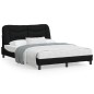vidaXL Bettgestell mit Kopfteil Schwarz 120x200 cm Stoff vidaXL Bettgestell mit Kopfteil Schwarz 120x200 cm Stoff