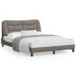 vidaXL Bettgestell mit Kopfteil Taupe 140x200 cm Stoff vidaXL Bettgestell mit Kopfteil Taupe 140x200 cm Stoff