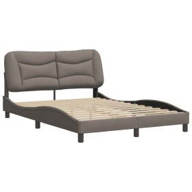 vidaXL Bettgestell mit Kopfteil Taupe 140x200 cm Stoff