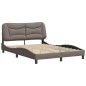 vidaXL Bettgestell mit Kopfteil Taupe 140x200 cm Stoff vidaXL Bettgestell mit Kopfteil Taupe 140x200 cm Stoff