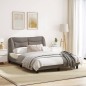 vidaXL Bettgestell mit Kopfteil Taupe 140x200 cm Stoff vidaXL Bettgestell mit Kopfteil Taupe 140x200 cm Stoff