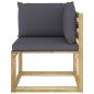 vidaXL Garten-Ecksofa mit Kissen in Grün Imprägniertes Kiefernholz vidaXL Garten-Ecksofa mit Kissen in Grün Imprägniertes Kiefernholz
