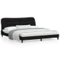 vidaXL Bettgestell mit Kopfteil Schwarz 180x200 cm Stoff vidaXL Bettgestell mit Kopfteil Schwarz 180x200 cm Stoff