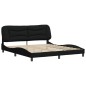 vidaXL Bettgestell mit Kopfteil Schwarz 180x200 cm Stoff vidaXL Bettgestell mit Kopfteil Schwarz 180x200 cm Stoff