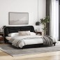 vidaXL Bettgestell mit Kopfteil Schwarz 180x200 cm Stoff vidaXL Bettgestell mit Kopfteil Schwarz 180x200 cm Stoff