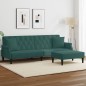 vidaXL Schlafsofa 2-Sitzer mit Kissen und Fußhocker Dunkelgrün Samt vidaXL Schlafsofa 2-Sitzer mit Kissen und Fußhocker Dunkelgrün Samt