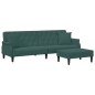 vidaXL Schlafsofa 2-Sitzer mit Kissen und Fußhocker Dunkelgrün Samt vidaXL Schlafsofa 2-Sitzer mit Kissen und Fußhocker Dunkelgrün Samt