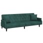 vidaXL Schlafsofa 2-Sitzer mit Kissen und Fußhocker Dunkelgrün Samt vidaXL Schlafsofa 2-Sitzer mit Kissen und Fußhocker Dunkelgrün Samt