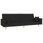 vidaXL Schlafsofa 2-Sitzer mit Fußhocker Schwarz Stoff vidaXL Schlafsofa 2-Sitzer mit Fußhocker Schwarz Stoff