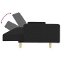 vidaXL Schlafsofa 2-Sitzer mit Fußhocker Schwarz Stoff vidaXL Schlafsofa 2-Sitzer mit Fußhocker Schwarz Stoff