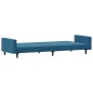 vidaXL Schlafsofa 2-Sitzer mit Fußhocker Blau Samt vidaXL Schlafsofa 2-Sitzer mit Fußhocker Blau Samt