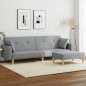 vidaXL Schlafsofa 2-Sitzer mit Fußhocker Hellgrau Stoff vidaXL Schlafsofa 2-Sitzer mit Fußhocker Hellgrau Stoff