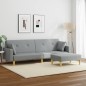 vidaXL Schlafsofa 2-Sitzer mit Fußhocker Hellgrau Stoff vidaXL Schlafsofa 2-Sitzer mit Fußhocker Hellgrau Stoff