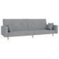 vidaXL Schlafsofa 2-Sitzer mit Fußhocker Hellgrau Stoff vidaXL Schlafsofa 2-Sitzer mit Fußhocker Hellgrau Stoff