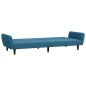 vidaXL Schlafsofa 2-Sitzer mit Fußhocker Blau Samt vidaXL Schlafsofa 2-Sitzer mit Fußhocker Blau Samt