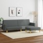 vidaXL Schlafsofa 2-Sitzer mit Fußhocker Dunkelgrau Stoff vidaXL Schlafsofa 2-Sitzer mit Fußhocker Dunkelgrau Stoff