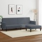 vidaXL Schlafsofa 2-Sitzer mit Fußhocker Dunkelgrau Samt vidaXL Schlafsofa 2-Sitzer mit Fußhocker Dunkelgrau Samt