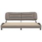 vidaXL Bettgestell mit Kopfteil Taupe 200x200 cm Stoff vidaXL Bettgestell mit Kopfteil Taupe 200x200 cm Stoff