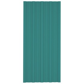 vidaXL Dachpaneele 12 Stk. Verzinkter Stahl Grün 100x45 cm