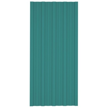 vidaXL Dachpaneele 12 Stk. Verzinkter Stahl Grün 100x45 cm